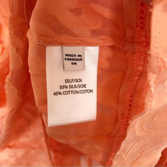 Tanya Taylor Janey Long Sleeve Tie Neck Peasant Top Balloon Sleeve - Picture 8 of 9